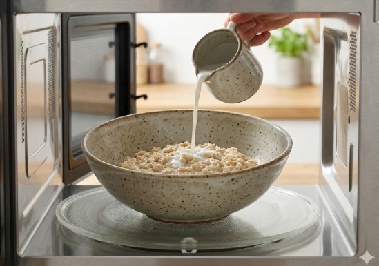 large deep bowl for cooking oatmeal in microwave without overflow